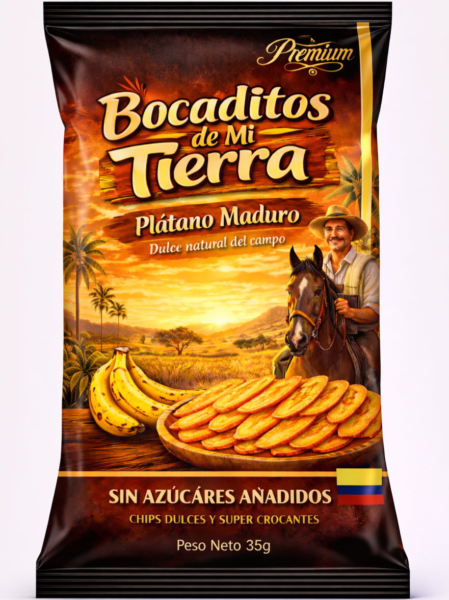 Chips de platano maduro
